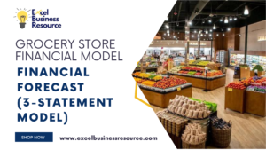 Grocery Store Financial Model Excel Template for forecasting, revenue projection, and financial planning.