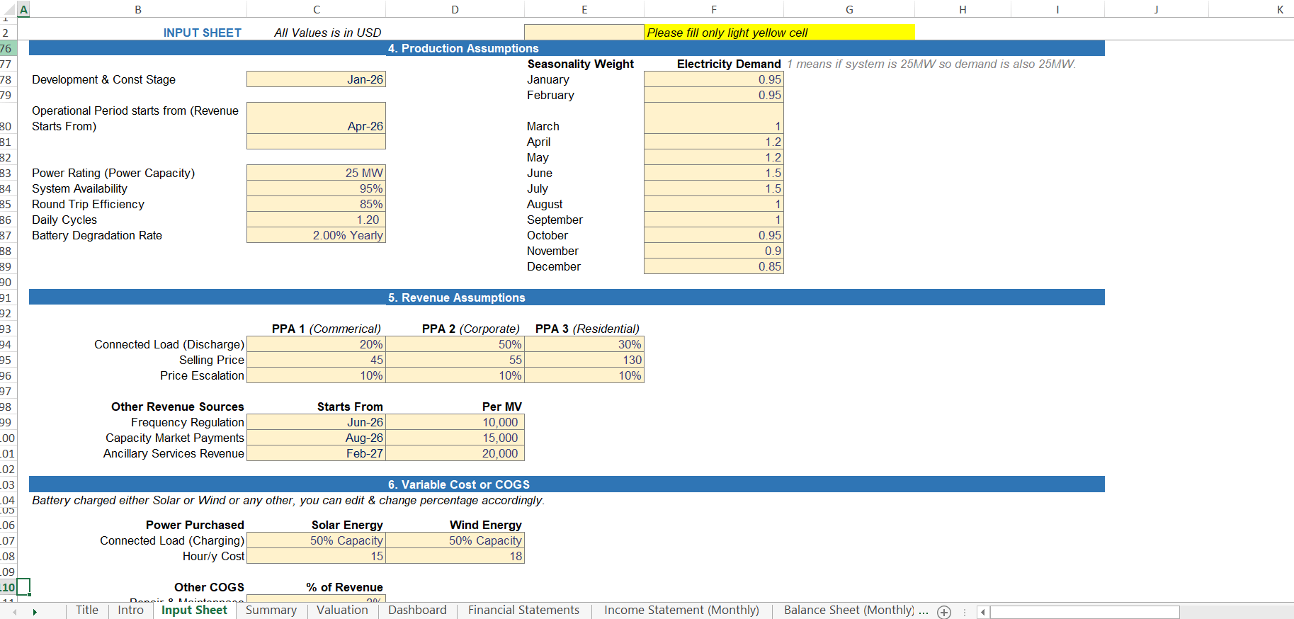 A feature image for a downloadable Excel financial model template for a Battery Energy Storage System (BESS).