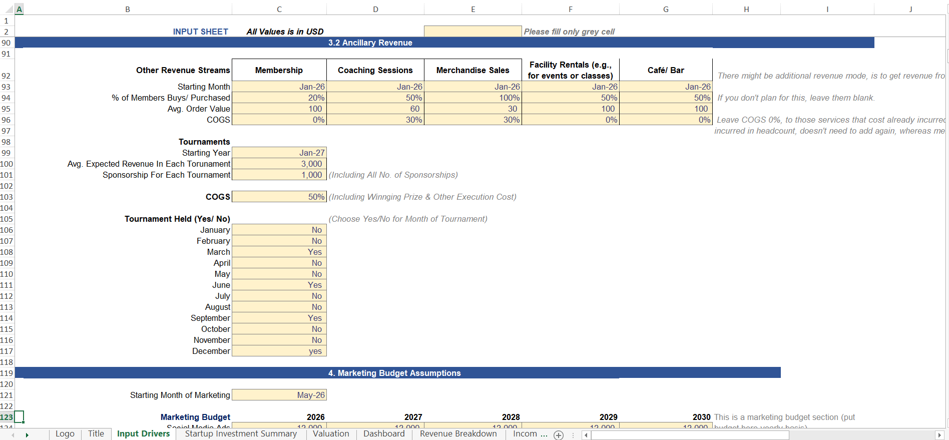 Padel Club Input Drivers
