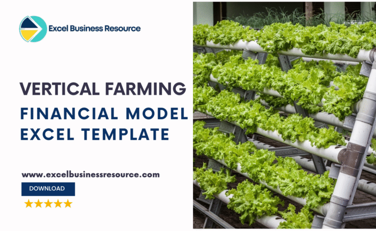 Illustration of a financial model for vertical farming displaying cost analysis, revenue projections, and profitability metrics on a digital dashboard.