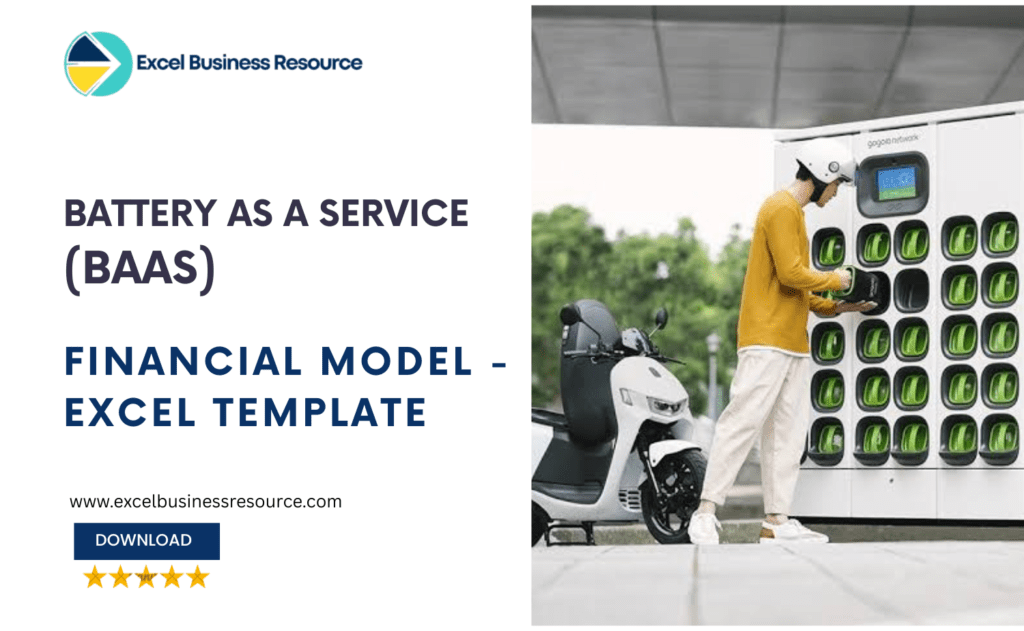Battery-as-a-Service financial model template summary dashboard